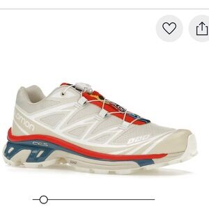 Salomon Athletic Shoes in White, Red, and Blue